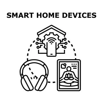 Smart home devices concept for modern living Stockillustratie