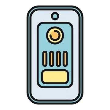 Smart home doorbell camera system icon design 스톡 일러스트