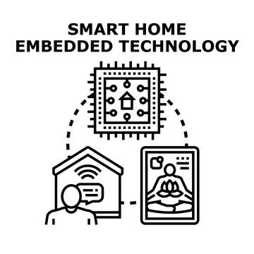 Smart home embedded technology connecting lifestyle and automation Stock Illustration