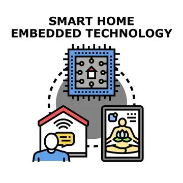 Smart home embedded technology connecting lifestyle and automation Stock Illustration