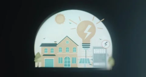 Smart home energy system utilizing solar power and battery storage Stock Footage 314732046