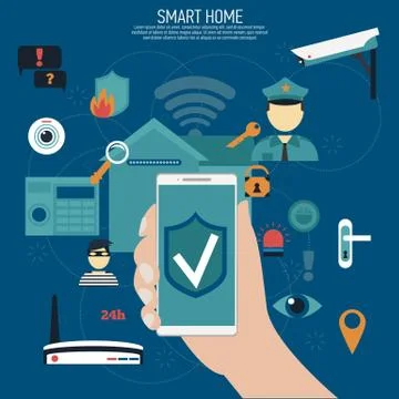 Smart home. Flat design style vector illustration Stock Illustration