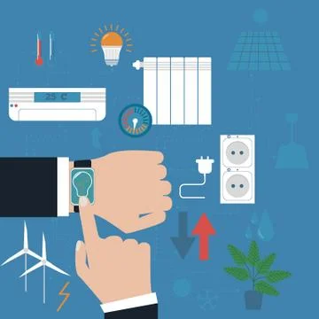 Smart home. Flat design style vector illustration Illustrazione stock