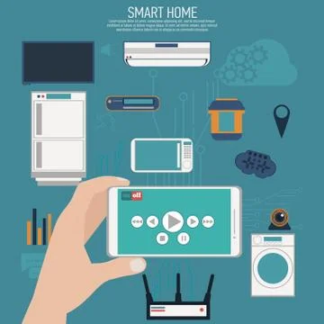 Smart home. Flat design style vector illustration Stock Illustration
