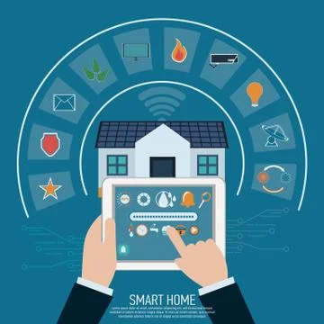 Smart home. Flat design style vector illustration Stock Illustration