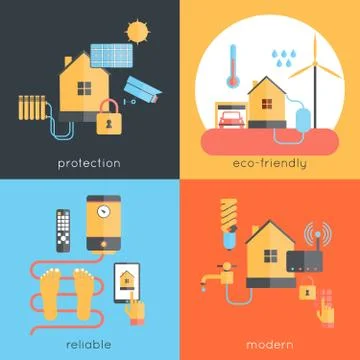 Smart Home Flat Stock Illustration