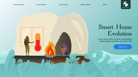 Smart Home Flat Stock Illustration