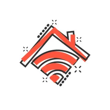 Smart home icon in comic style. House control vector cartoon illustration pic Stock Illustration