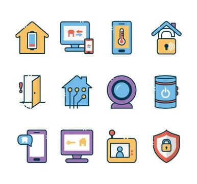 Smart home icon set vector design イラスト素材