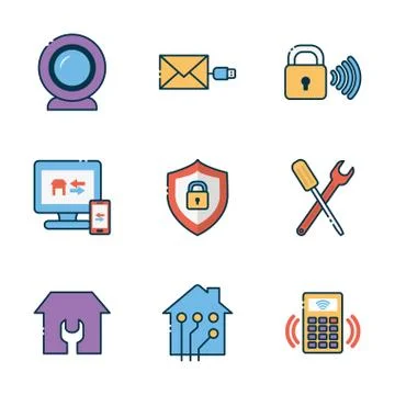 Smart home icon set vector design イラスト素材