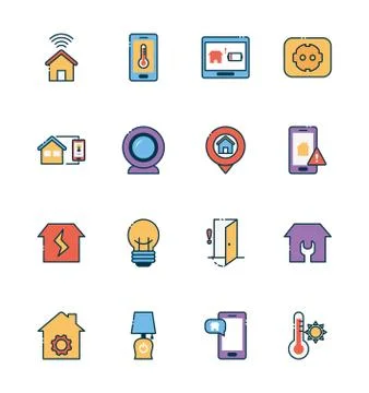 Smart home icon set vector design Illustrazione stock