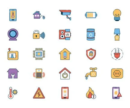 Smart home icon set vector design Stock Illustration