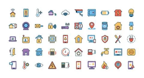 Smart home icon set vector design Stock Illustration