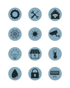 Smart home icon set vector design Stock Illustration