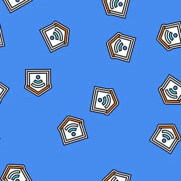 Smart home integration vector seamless pattern Stock Illustration