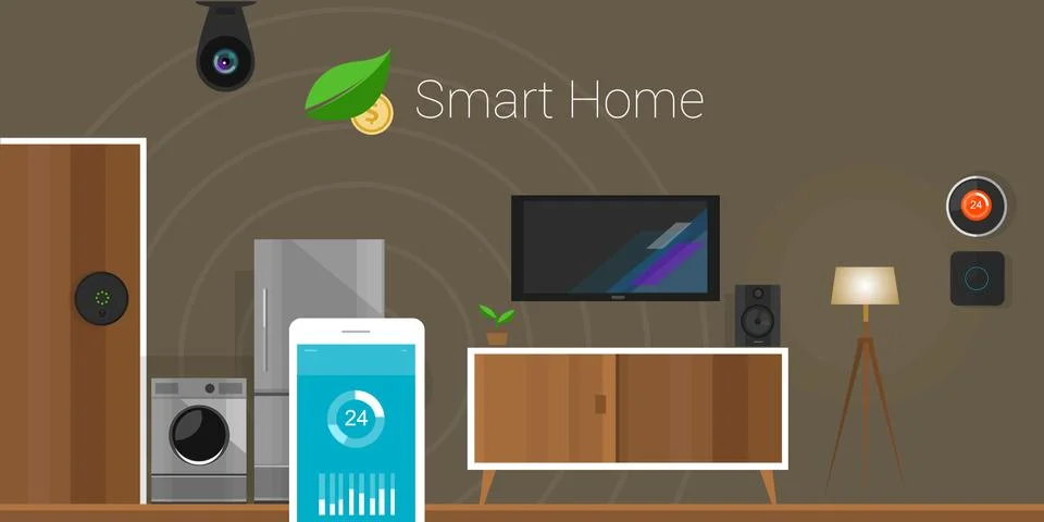 Smart Home Internet of Things Stock Illustration