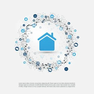 Smart Home, Internet of Things or Cloud Computing Design Concept Illustrazione stock