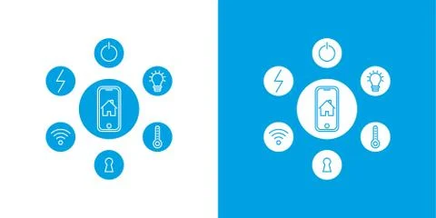 Smart home iot internet of things control comfort and security isometric Stock Illustration