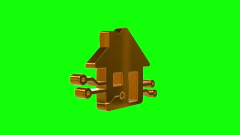 Smart home isolated symbol 3d rotate icon loop animation Stock Footage 335266504