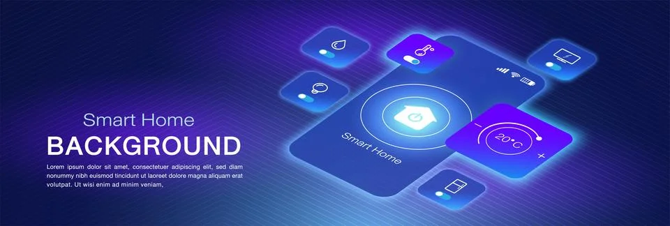 Smart home isometric composition background Stock Illustration