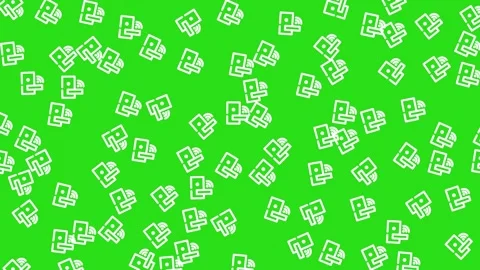 Smart Home Keyless Entry and Electronic Door Lock Icon Pattern on Green Stock Footage 345539552