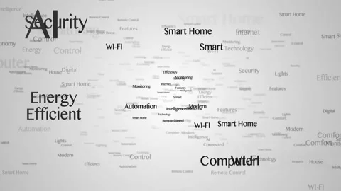 SMART HOME Keywords Animation, Background, Loop Stock Footage 237056762