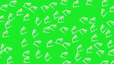 Smart home lighting system pattern with desk lamp icons on green background Stock Footage 345539530