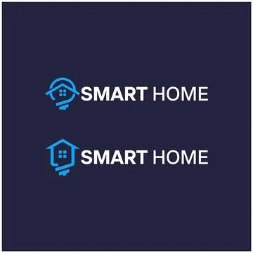 Smart home logo design template Stock Illustration