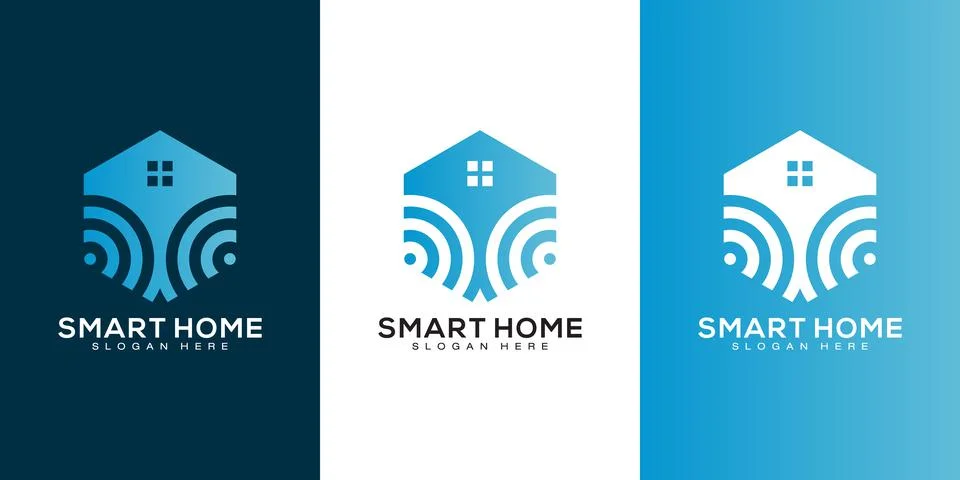 Smart home logo vector design template Stock Illustration