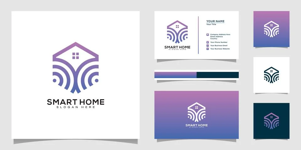 Smart home logo vector design template Stock Illustration