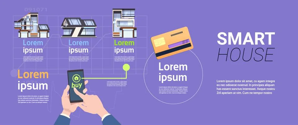 Smart Home Modern Technology On Control System Concept With Hands Holding Stock Illustration