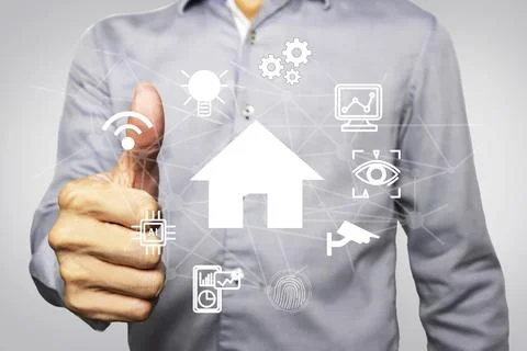Smart home operating system to manage security, power management and commun.. Stock Photos