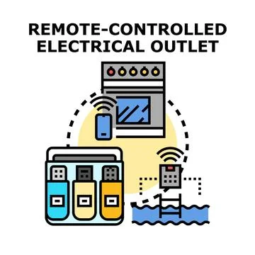 Smart home remote control system for electrical appliances Stock Illustration