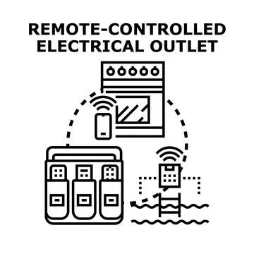 Smart home remote control system for electrical appliances Stock Illustration