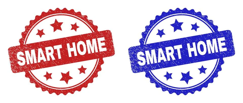 SMART HOME Rosette Watermarks Using Unclean Style Stock Illustration