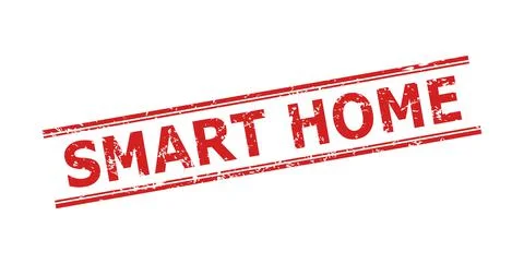 SMART HOME Seal with Rubber Surface and Double Parallel Lines Stock Illustration