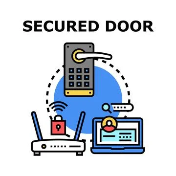 Smart home securing system for digital access Stock Illustration