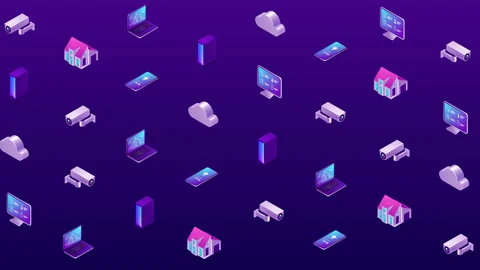 Smart home security 8K wiggle pattern loop background Stock Footage 156535043