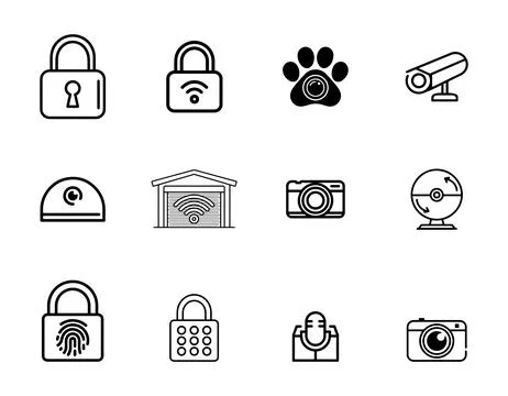 Smart home Security and Access icons set. Stock-Illustration