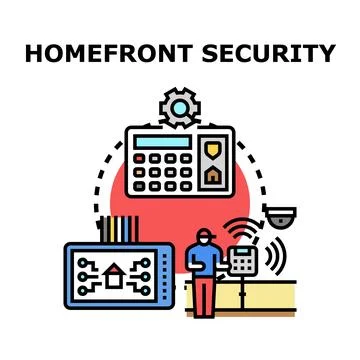 Smart home security automation system concept Stock Illustration