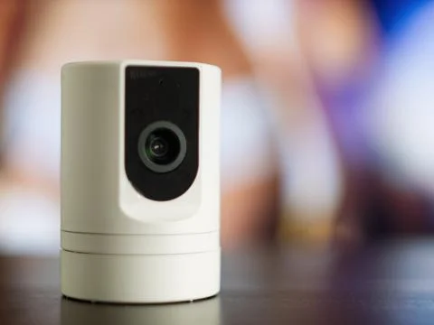 Smart Home Security Camera with Enhanced Features Stock Photos