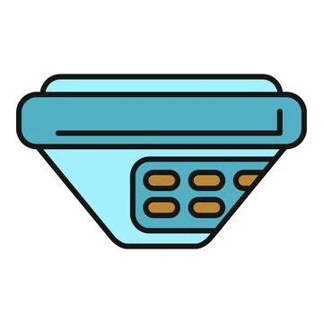 Smart home security camera icon monitoring property Stock Illustration
