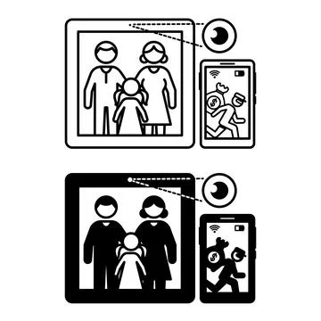 Smart Home Security Camera Icons. Line and Glyph Vector Illustrations. Smal.. Stockillustratie