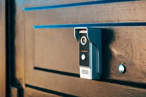 Smart home security device with video intercom technology equipment Stock Photos