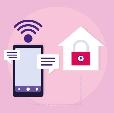 Smart home security Stock Illustration