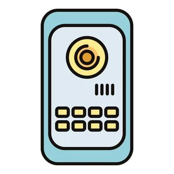 Smart home security intercom system icon illustrating technology 스톡 일러스트