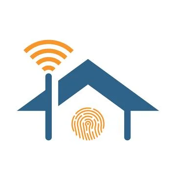 Smart Home Security Logo Design Illustration Stock Illustration