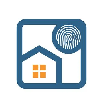 Smart Home Security Logo Design Illustration Stock Illustration