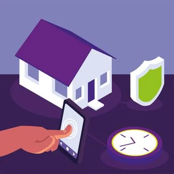 Smart home security system Stock Illustration