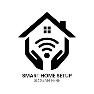 Smart Home Setup Logo Design Modern Brand Stock Illustration